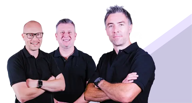 Three male members of our OEE software Specialist Team