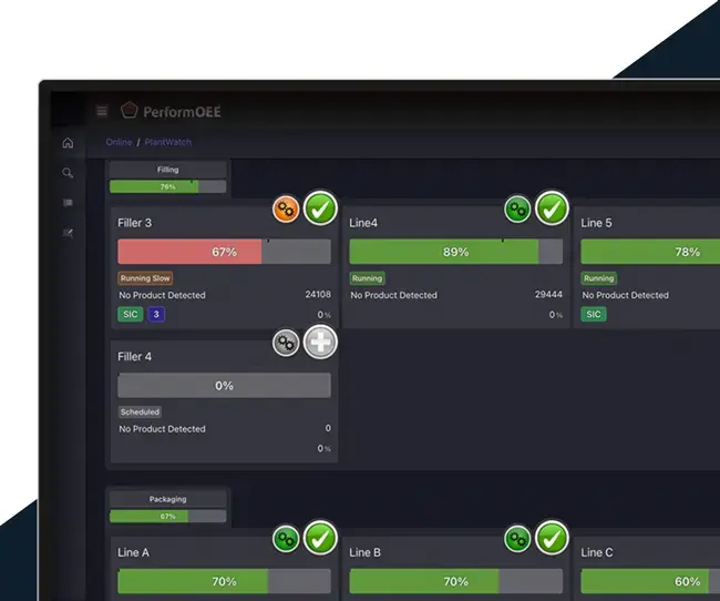 OEE software automatic data collection interface for real-time tracking