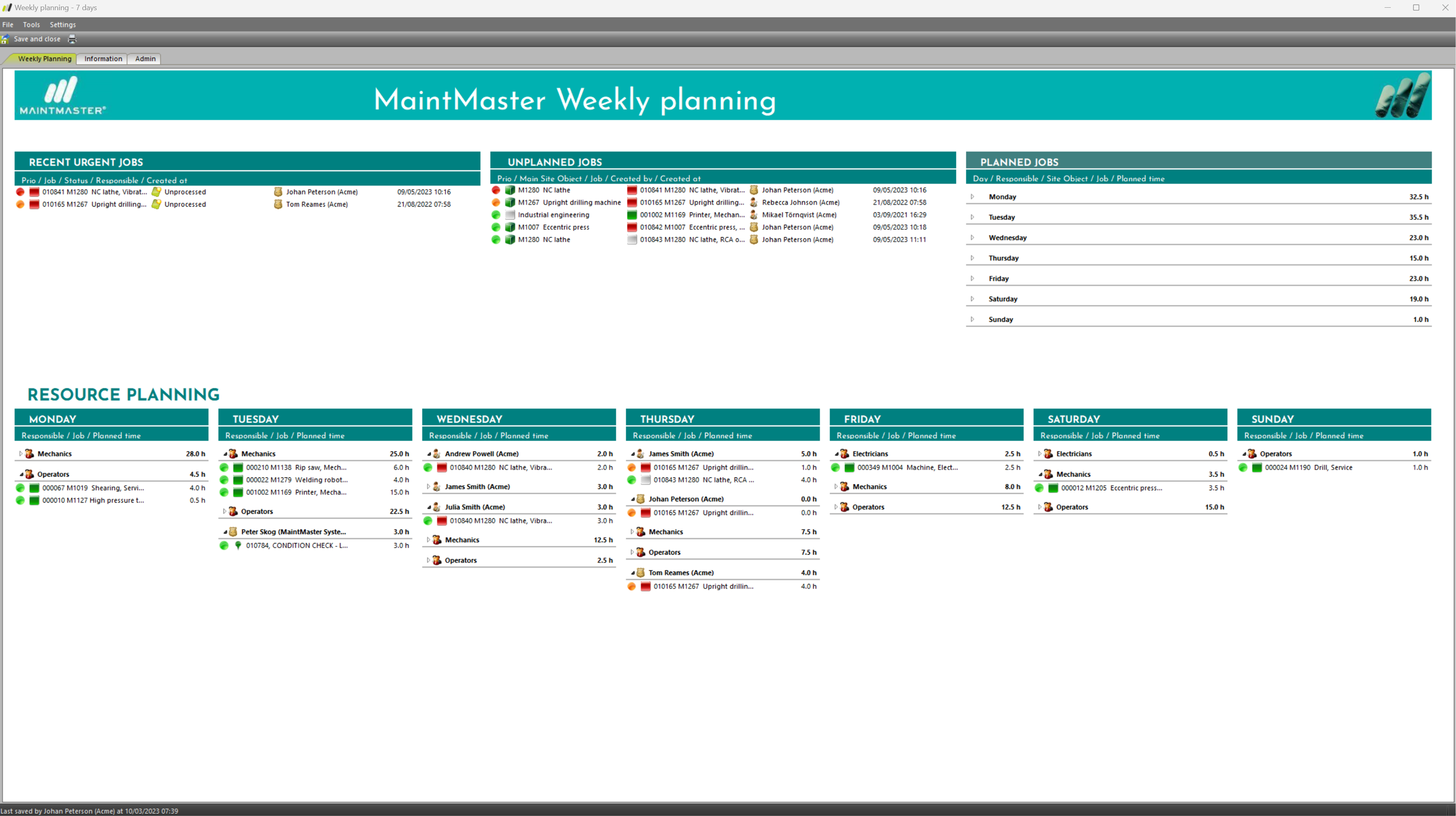 Maintenance planning: The right people, place, and time